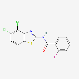 molecular formula C14H7Cl2FN2OS B2976810 N-(4,5-二氯-1,3-苯并噻唑-2-基)-2-氟苯甲酰胺 CAS No. 709000-32-8
