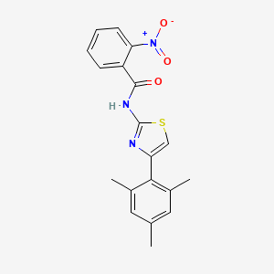 2-nitro-N-[4-(2,4,6-trimethylphenyl)-1,3-thiazol-2-yl]benzamide