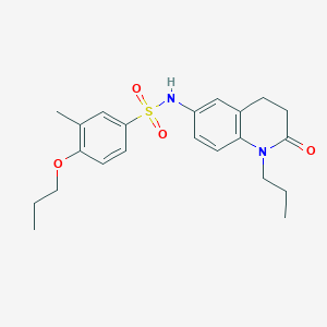 molecular formula C22H28N2O4S B2976813 3-methyl-N-(2-oxo-1-propyl-1,2,3,4-tetrahydroquinolin-6-yl)-4-propoxybenzenesulfonamide CAS No. 954614-17-6