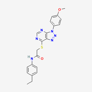 molecular formula C21H20N6O2S B2976815 N-(4-ethylphenyl)-2-((3-(4-methoxyphenyl)-3H-[1,2,3]triazolo[4,5-d]pyrimidin-7-yl)thio)acetamide CAS No. 863500-28-1