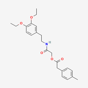 molecular formula C23H29NO5 B2976826 2-((3,4-Diethoxyphenethyl)amino)-2-oxoethyl 2-(p-tolyl)acetate CAS No. 1795031-09-2