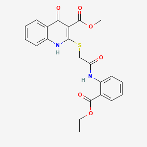 Methyl 2-((2-((2-(ethoxycarbonyl)phenyl)amino)-2-oxoethyl)thio)-4-oxo-1,4-dihydroquinoline-3-carboxylate