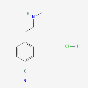 molecular formula C10H13ClN2 B2976831 4-[2-(Methylamino)ethyl]benzonitrile hydrochloride CAS No. 2031258-95-2