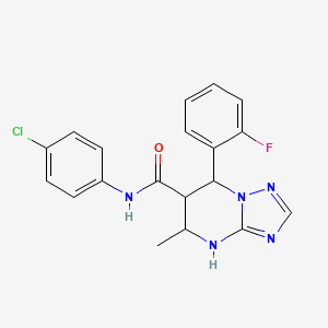 molecular formula C19H17ClFN5O B2976833 N-(4-chlorophenyl)-7-(2-fluorophenyl)-5-methyl-4,5,6,7-tetrahydro-[1,2,4]triazolo[1,5-a]pyrimidine-6-carboxamide CAS No. 1212363-68-2