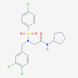 molecular formula C20H21Cl3N2O3S B297684 2-[[(4-chlorophenyl)sulfonyl](3,4-dichlorobenzyl)amino]-N-cyclopentylacetamide 