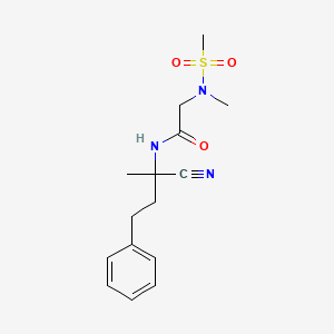 molecular formula C15H21N3O3S B2976850 N-(1-cyano-1-methyl-3-phenylpropyl)-2-(N-methylmethanesulfonamido)acetamide CAS No. 1356615-10-5