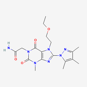 2-[7-(2-Ethoxyethyl)-3-methyl-2,6-dioxo-8-(3,4,5-trimethylpyrazolyl)-1,3,7-tri hydropurinyl]acetamide