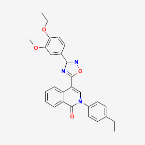 4-[3-(4-ethoxy-3-methoxyphenyl)-1,2,4-oxadiazol-5-yl]-2-(4-ethylphenyl)-1,2-dihydroisoquinolin-1-one