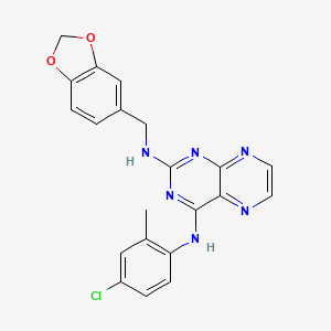 N2-[(2H-1,3-benzodioxol-5-yl)methyl]-N4-(4-chloro-2-methylphenyl)pteridine-2,4-diamine