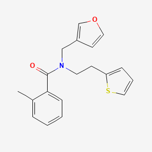 molecular formula C19H19NO2S B2976863 N-(furan-3-ylmethyl)-2-methyl-N-(2-(thiophen-2-yl)ethyl)benzamide CAS No. 1421507-76-7