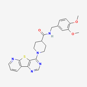 molecular formula C24H25N5O3S B2976864 N-(3,4-dimethoxybenzyl)-1-pyrido[3',2':4,5]thieno[3,2-d]pyrimidin-4-ylpiperidine-4-carboxamide CAS No. 1040681-42-2