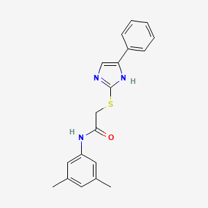 molecular formula C19H19N3OS B2976865 N-(3,5-二甲基苯基)-2-((5-苯基-1H-咪唑-2-基)硫代)乙酰胺 CAS No. 942009-25-8