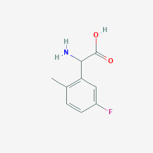 molecular formula C9H10FNO2 B2976868 5-Fluoro-2-methyl-DL-phenylglycine CAS No. 1039365-71-3