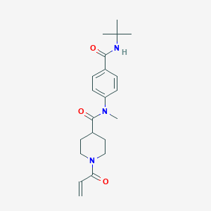 molecular formula C21H29N3O3 B2976873 N-[4-(Tert-butylcarbamoyl)phenyl]-N-methyl-1-prop-2-enoylpiperidine-4-carboxamide CAS No. 2361689-12-3