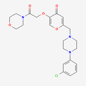 molecular formula C22H26ClN3O5 B2976883 2-((4-(3-chlorophenyl)piperazin-1-yl)methyl)-5-(2-morpholino-2-oxoethoxy)-4H-pyran-4-one CAS No. 898416-70-1