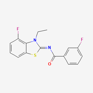 N-(3-ethyl-4-fluoro-1,3-benzothiazol-2-ylidene)-3-fluorobenzamide