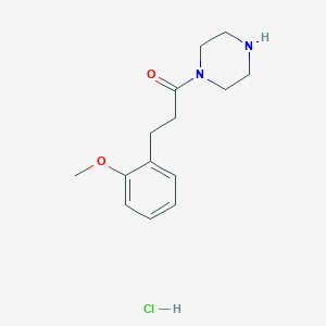 molecular formula C14H21ClN2O2 B2976944 3-(2-Methoxyphenyl)-1-(piperazin-1-yl)propan-1-one hydrochloride CAS No. 1266690-36-1