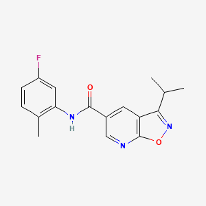 molecular formula C17H16FN3O2 B2976945 N-(5-fluoro-2-methylphenyl)-3-(propan-2-yl)-[1,2]oxazolo[5,4-b]pyridine-5-carboxamide CAS No. 1030156-71-8