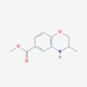 molecular formula C11H13NO3 B2976968 2H-1,4-Benzoxazine-6-carboxylic acid, 3,4-dihydro-3-methyl-, methyl ester CAS No. 1031667-63-6