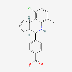 molecular formula C20H18ClNO2 B2976987 4-[(3aS,4R,9bR)-9-chloro-6-methyl-3a,4,5,9b-tetrahydro-3H-cyclopenta[c]quinolin-4-yl]benzoic acid CAS No. 959539-83-4