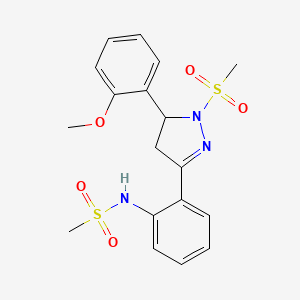 N-{2-[1-methanesulfonyl-5-(2-methoxyphenyl)-4,5-dihydro-1H-pyrazol-3-yl]phenyl}methanesulfonamide