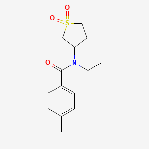 molecular formula C14H19NO3S B2976994 N-(1,1-dioxidotetrahydrothiophen-3-yl)-N-ethyl-4-methylbenzamide CAS No. 898424-83-4