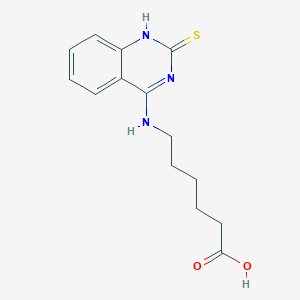 molecular formula C14H17N3O2S B2976996 6-((2-Thioxo-1,2-dihydroquinazolin-4-yl)amino)hexanoic acid CAS No. 443347-99-7