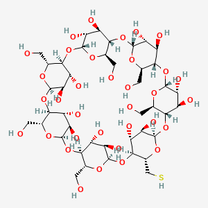 molecular formula C42H70O34S B2977000 6-Mercapto-6-deoxy-|A-Cyclodextrin CAS No. 81644-55-5