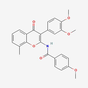 N-[3-(3,4-dimethoxyphenyl)-8-methyl-4-oxo-4H-chromen-2-yl]-4-methoxybenzamide