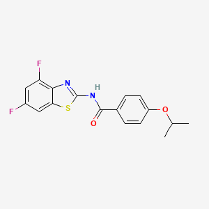 molecular formula C17H14F2N2O2S B2977002 N-(4,6-difluorobenzo[d]thiazol-2-yl)-4-isopropoxybenzamide CAS No. 868368-78-9