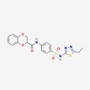 N-(4-(N-(5-ethyl-1,3,4-thiadiazol-2-yl)sulfamoyl)phenyl)-2,3-dihydrobenzo[b][1,4]dioxine-2-carboxamide