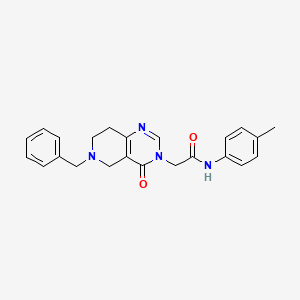 molecular formula C23H24N4O2 B2977011 2-(6-benzyl-4-oxo-5,6,7,8-tetrahydropyrido[4,3-d]pyrimidin-3(4H)-yl)-N-(p-tolyl)acetamide CAS No. 1251593-11-9