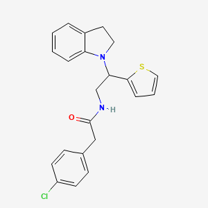 2-(4-chlorophenyl)-N-(2-(indolin-1-yl)-2-(thiophen-2-yl)ethyl)acetamide