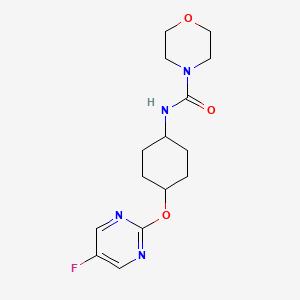 molecular formula C15H21FN4O3 B2977017 N-((1r,4r)-4-((5-fluoropyrimidin-2-yl)oxy)cyclohexyl)morpholine-4-carboxamide CAS No. 2034581-50-3