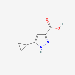 molecular formula C7H8N2O2 B2977034 3-cyclopropyl-1H-pyrazole-5-carboxylic acid CAS No. 401629-04-7; 6469-32-5; 890591-72-7