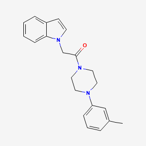 molecular formula C21H23N3O B2977041 2-(1H-indol-1-yl)-1-(4-(m-tolyl)piperazin-1-yl)ethanone CAS No. 1206996-04-4