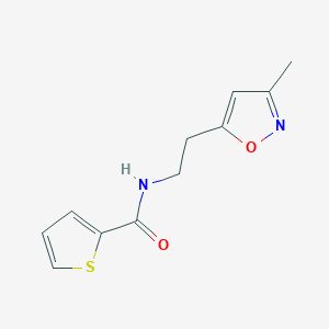 molecular formula C11H12N2O2S B2977049 N-(2-(3-methylisoxazol-5-yl)ethyl)thiophene-2-carboxamide CAS No. 1421482-91-8