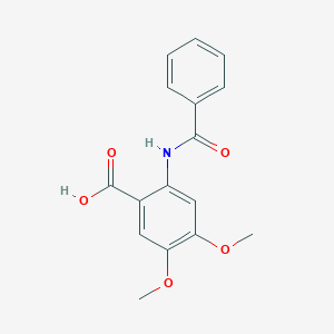 molecular formula C16H15NO5 B2977050 2-(Benzoylamino)-4,5-dimethoxybenzoic acid CAS No. 31164-95-1