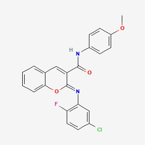 (2Z)-2-[(5-chloro-2-fluorophenyl)imino]-N-(4-methoxyphenyl)-2H-chromene-3-carboxamide