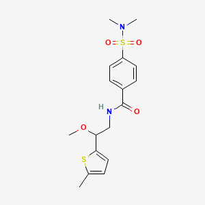 molecular formula C17H22N2O4S2 B2977078 4-(N,N-dimethylsulfamoyl)-N-(2-methoxy-2-(5-methylthiophen-2-yl)ethyl)benzamide CAS No. 1797182-66-1