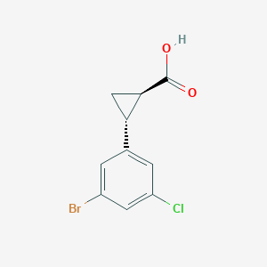 molecular formula C10H8BrClO2 B2977085 (1R,2R)-2-(3-Bromo-5-chlorophenyl)cyclopropane-1-carboxylic acid CAS No. 2227801-86-5