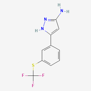 3-(3-((Trifluoromethyl)thio)phenyl)-1H-pyrazol-5-amine
