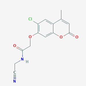 2-[(6-chloro-4-methyl-2-oxo-2H-chromen-7-yl)oxy]-N-(cyanomethyl)acetamide