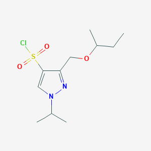 molecular formula C11H19ClN2O3S B2977096 3-(sec-butoxymethyl)-1-isopropyl-1H-pyrazole-4-sulfonyl chloride CAS No. 1856039-83-2