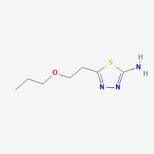 molecular formula C7H13N3OS B2977101 5-(2-Propoxy-ethyl)-[1,3,4]thiadiazol-2-ylamine CAS No. 299937-61-4; 7249-87-8