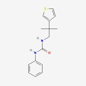 molecular formula C15H18N2OS B2977103 1-(2-甲基-2-(噻吩-3-基)丙基)-3-苯基脲 CAS No. 2309800-41-5