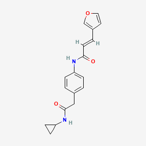 molecular formula C18H18N2O3 B2977106 (E)-N-(4-(2-(cyclopropylamino)-2-oxoethyl)phenyl)-3-(furan-3-yl)acrylamide CAS No. 1448139-43-2