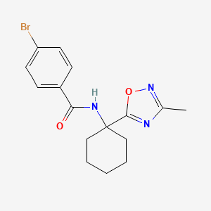 molecular formula C16H18BrN3O2 B2977110 4-bromo-N-[1-(3-methyl-1,2,4-oxadiazol-5-yl)cyclohexyl]benzamide CAS No. 1326847-04-4