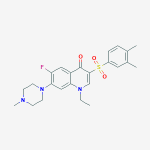 molecular formula C24H28FN3O3S B2977117 3-((3,4-dimethylphenyl)sulfonyl)-1-ethyl-6-fluoro-7-(4-methylpiperazin-1-yl)quinolin-4(1H)-one CAS No. 892766-40-4