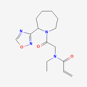 molecular formula C15H22N4O3 B2977129 N-Ethyl-N-[2-[2-(1,2,4-oxadiazol-3-yl)azepan-1-yl]-2-oxoethyl]prop-2-enamide CAS No. 2361704-42-7